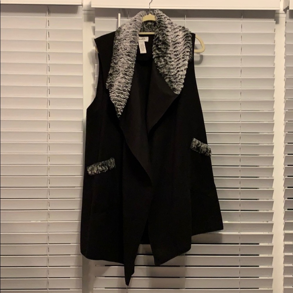 Black Fleece and Furry trim XXL vest